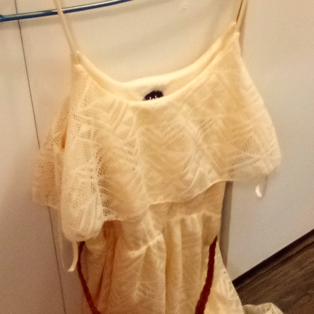 Cream Teen  Dress with Ruffle Detail